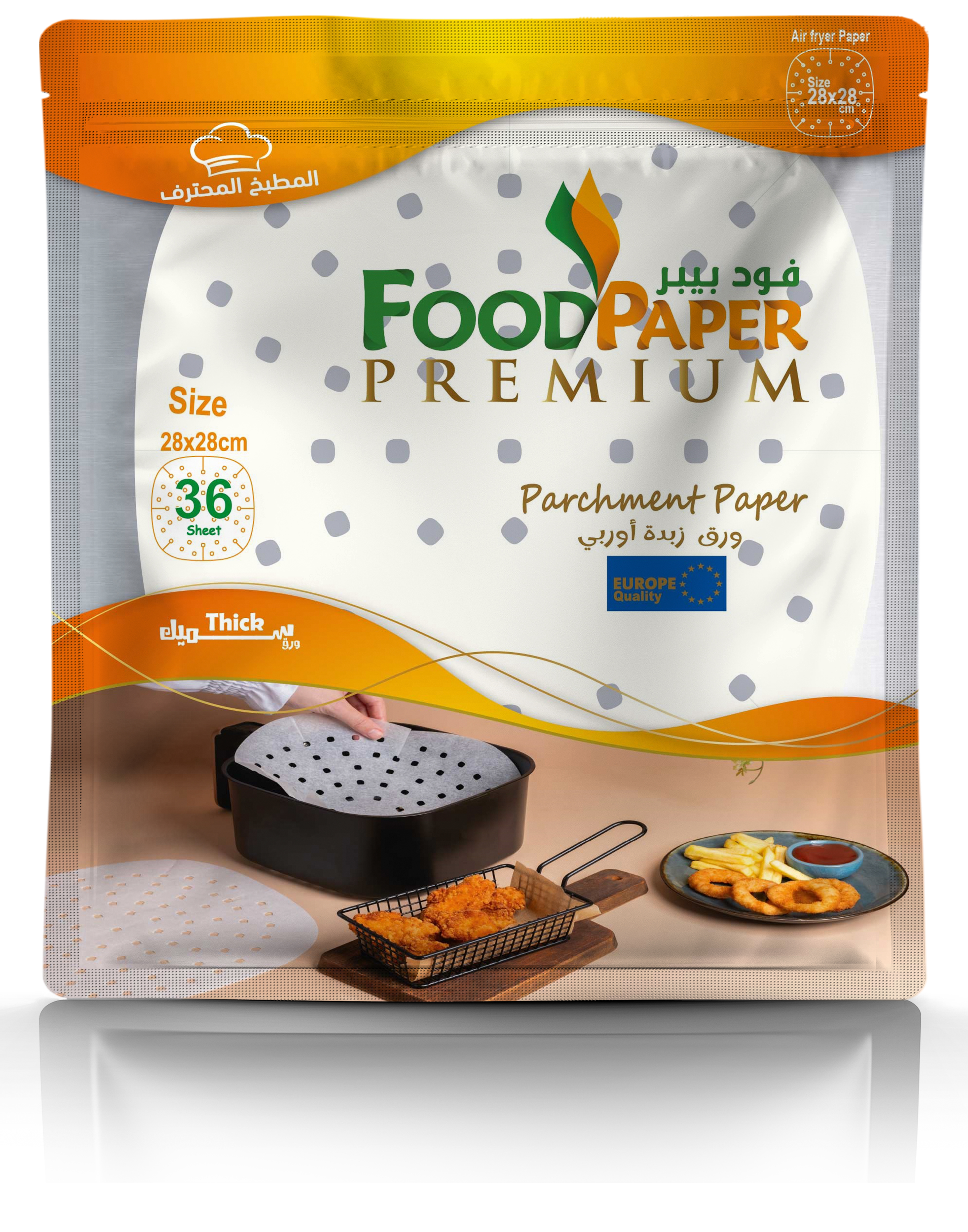 ورق قلاية مربع 28*28 بريميوم سميك أوروبي.