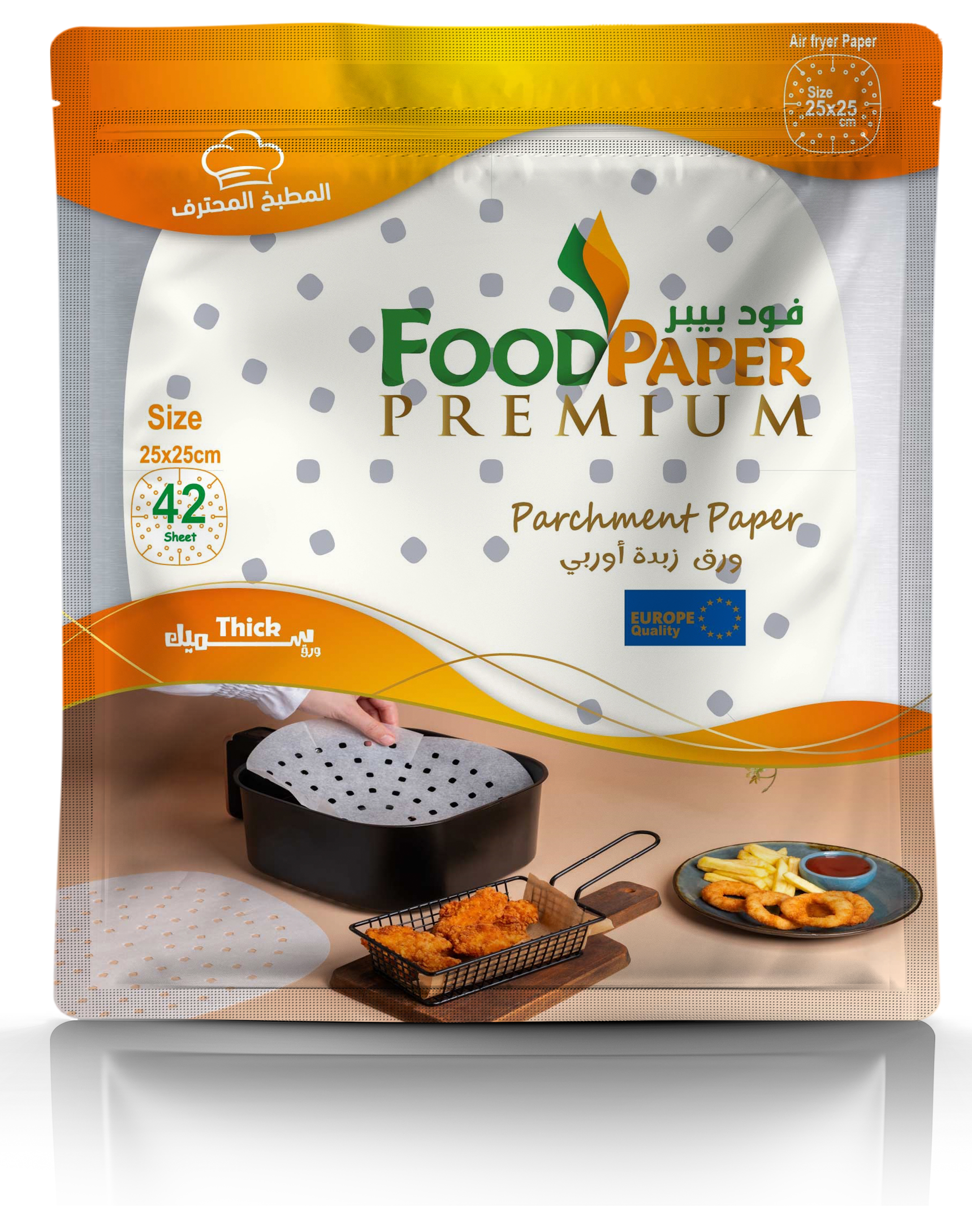 ورق قلاية مربع 25*25 بريميوم سميك أوروبي.